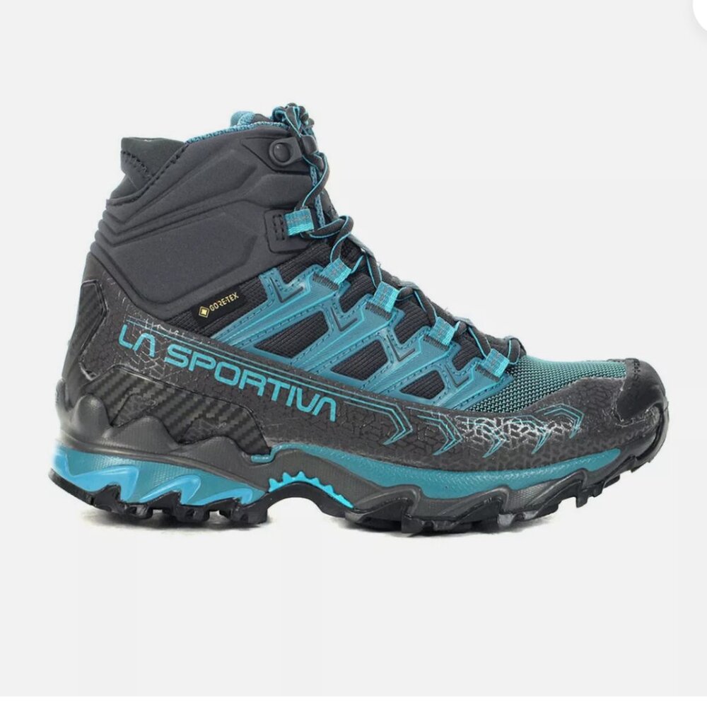 La Sportiva Ultra Raptor II Mid GTX Hiking Boots - Women's Carbon/Topaz 39 Wide